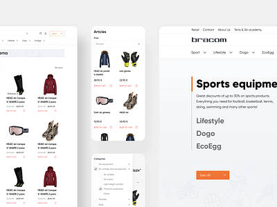 Ski sports web shop UI design interface landing shop sports ui ux web web shop