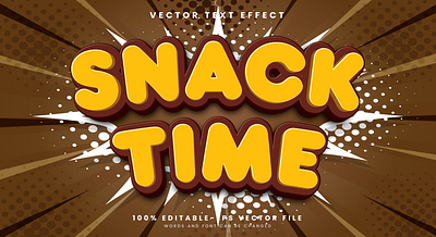 Snack Time 3d editable text style Template font effect