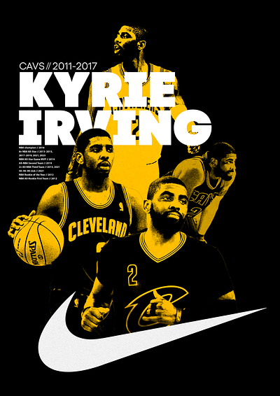 Cavs x Kyrie Irving Poster adobe photoshop design graphic design illustration poster typography