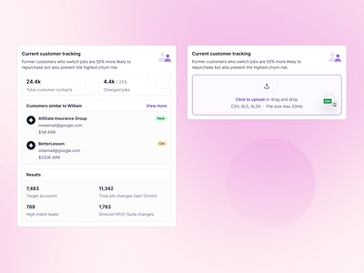 📊 Current Customer Tracking Widget for Lantern apollo attio clay crm csv csv management csv upload data analysis data tracking hubspot job changes ottogrid sales salesforce salesloft sdr tracking ui web analytics zoominfo