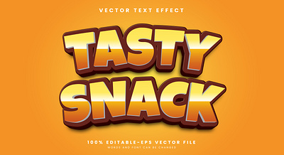 Tasty Snack 3d editable text style Template font effect