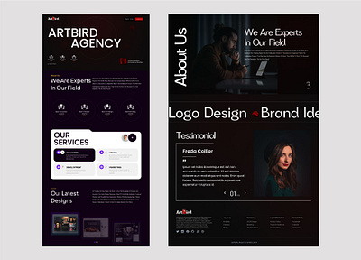 Ui Design For "Art Bird Agency" branding digital agency graphic design logo minimalist design modern design ui ui design uiux web design website website design