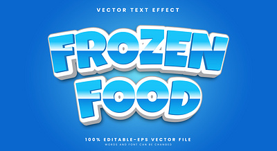 Frozen Food 3d editable text style Template frosty island