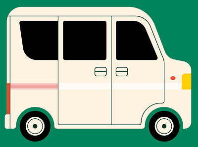 🇯🇵 / 🚐 bento blocky car chubby cute drive graphic graphic design green illustration illustrator japan japanese style karolienpauly kawai kei kei car tokyo travel vector