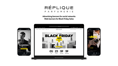 Replique.ro banner black friday graphic design smm ui web