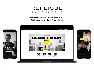 Replique.ro banner black friday graphic design smm ui web