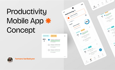 Productivity App Concept mobile mobile app productivity productivityapp ui uiux visual design work