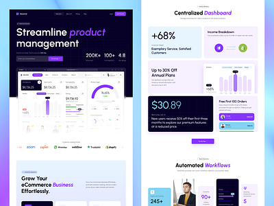 Saas Website Homepage ai b2b dashboard design finance management landing page product design project management saas saas landingpage saas product saas ux ui sales management sales website to do list management ux ui web web design web3 website