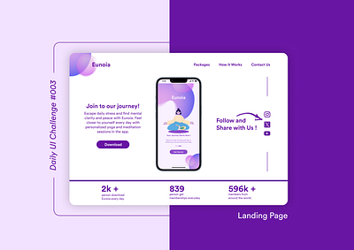 Landing Page Design, Daily Ui Challenge #003 dailyui dailyuichallenge design landingpage ui ux uxdesign