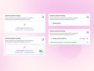 Upload CSV widgets apollo badge confirmation state crm csv csv management csv uploader dashboard design glass icon hubspot illustration saas salesforce strategy ui upload upload csv uploader
