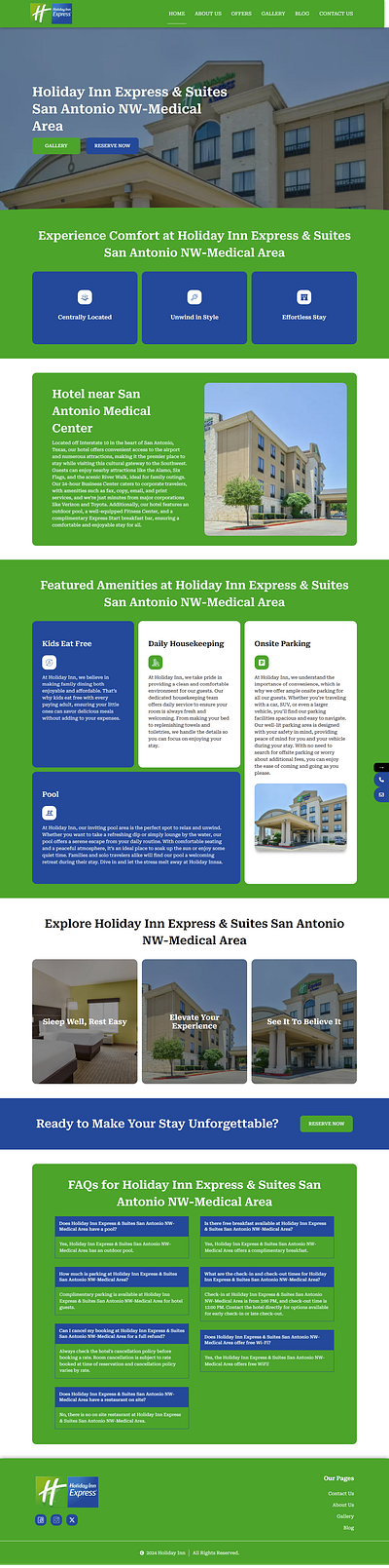 Hotels San Antonio Texas Website Design ui website design