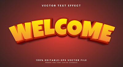 Welcome 3d editable text style Template fun