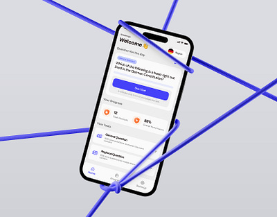 GermIQ - German Naturalisation Test app design ios app design minimal app product questionnare talha majeed test app uxui