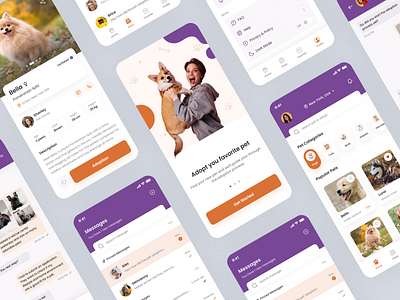 Pet Adoption App 🐶 adoption adrian app bird cat design dog figma gancarek graphic design pet rabbit ui uidesign ux wireframes wroclaw wrocław