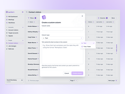 Custom column creation by Eugen Eşanu on Dribbble
