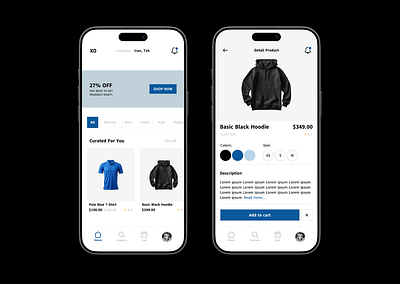 XD (Concept) app clothing design interface shirt store ui uiux ux web website