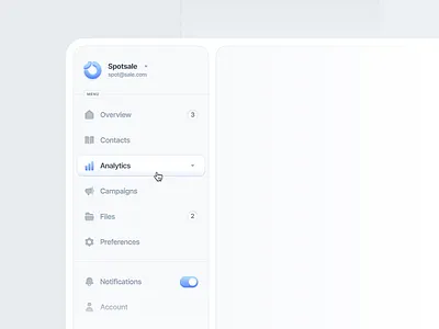 Dashbord sidebar app clean design minimal neumorphism ui ux