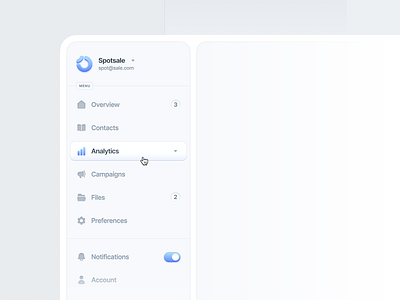 Dashbord sidebar app clean design minimal neumorphism ui ux