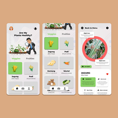 Plantys (Plant Disease Detection App) - UI Explorations Project android app detect disease fruit plants scan simple