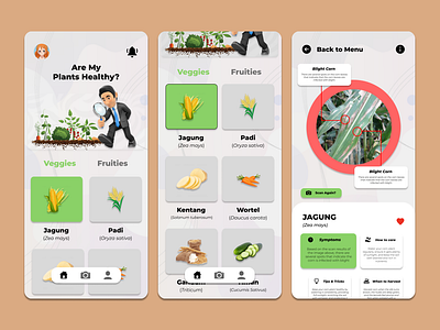 Plantys (Plant Disease Detection App) - UI Explorations Project android app detect disease fruit plants scan simple