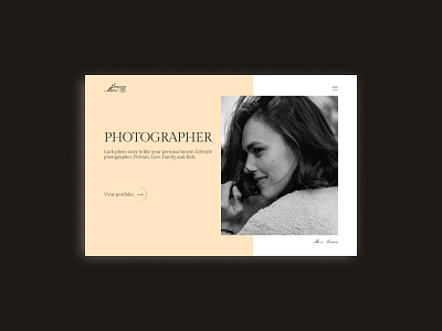 Concept for photographer busyness design landing landing page life style photo photographer ui ux web design website