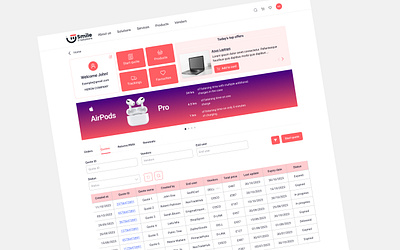 User Dashboard of an Online Shop online shop ui user dashboard ux