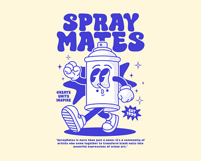 SPRAY MATES art branding cartoon cartoon spray character design characterdesign characters clothing clothingbrand cute art cute illustration cute spray graphic design illustration retro cartoon retro spray rubber hose spray spray character spray mascot