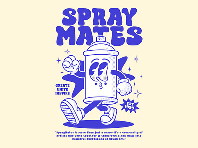 SPRAY MATES art branding cartoon cartoon spray character design characterdesign characters clothing clothingbrand cute art cute illustration cute spray graphic design illustration retro cartoon retro spray rubber hose spray spray character spray mascot