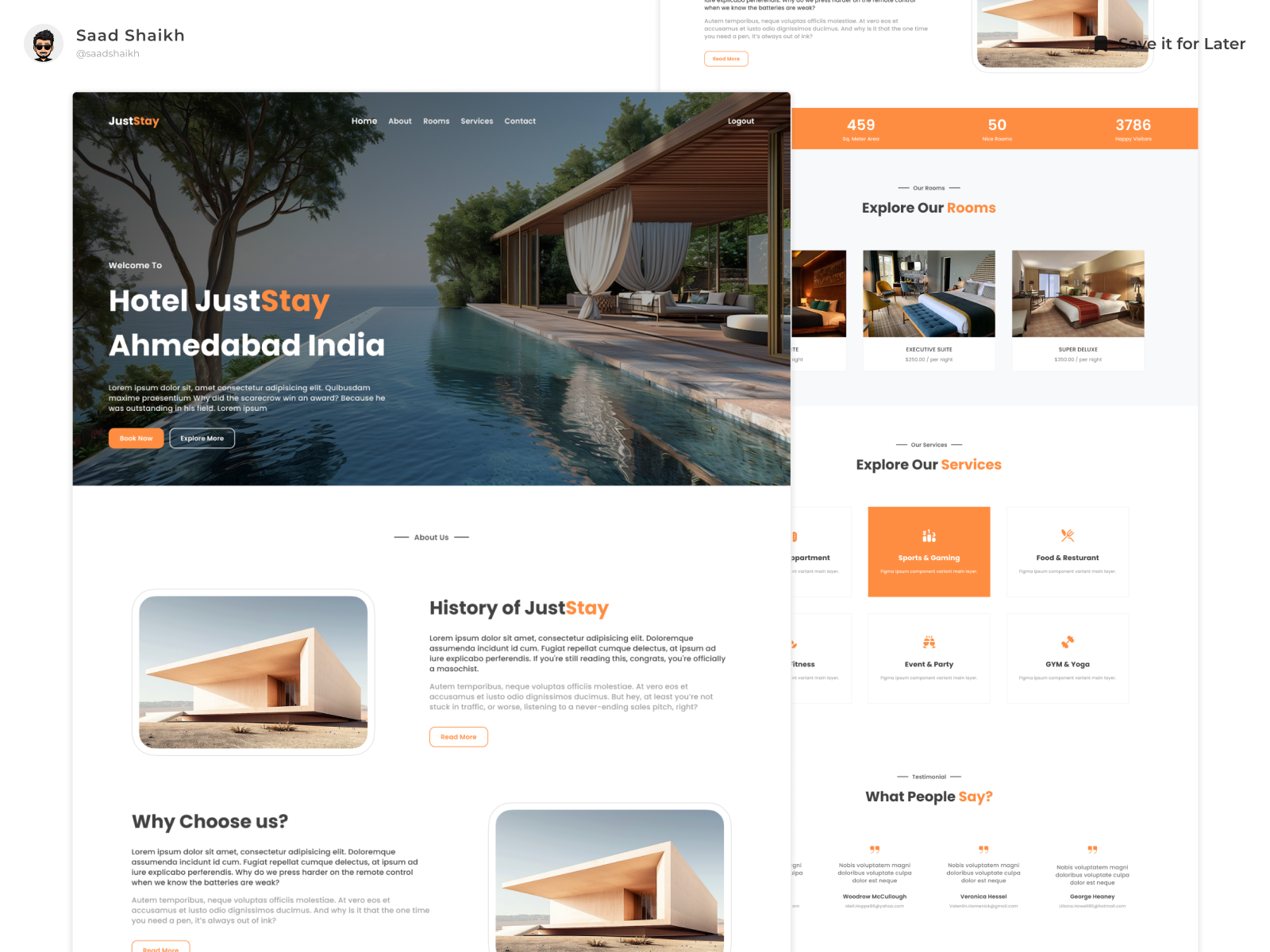 Hotel Landing Page ✨ app app design clean design figma hotel hotel landing page hotel website landing page minimal mobile mobile app professional ui ui design uiux web web design website website design