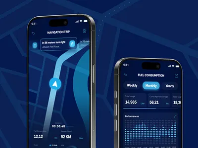 YConnect - Motorcycle Navigation Apps clean design dark design mobile apps motorcycle speedometer ui ui design uiux y connect yamaha