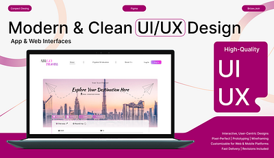 Travel Modern Website UI/UX Design branding figma graphic design modern website design travel agency travel app design travel uiux travel website ui