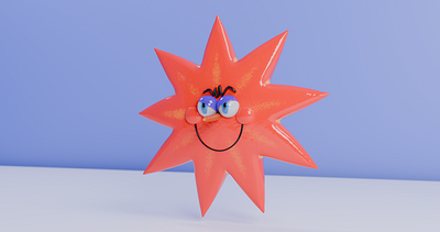 Ceramic Sun is Definitely Up To No Good 3d art blender ceramic character colorful design illustration sun vivid