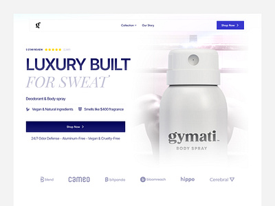 Re-design for https://gymati.com/ axe body spray deodorant design e commerce figma figma web landing page re design saas ui ux web design website