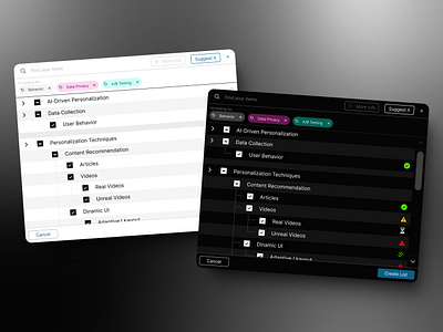 Tree View Design for Personalized UX adaptiveux aiindesign aiux basicsearch chipsandtags cleanui design dynamicfiltering figma interactivetreeview personalizationux smartuicomponents tabletuserinterfacedesign tabletuxdesign treeview ux uxdatacollection xtrends2024