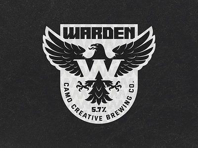 WARDEN beer beverage brewing eagle label logo wings