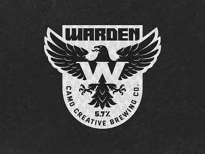 WARDEN beer beverage brewing eagle label logo wings