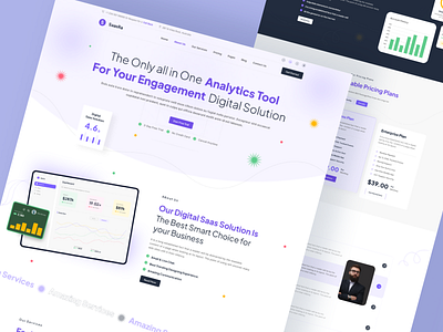 SaasRa - Saas & Analytics Landing Page Figma Template figma landing page saas saas template saasra