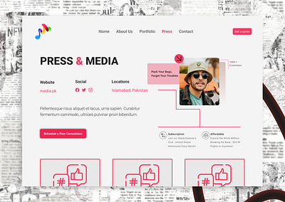 PRESS PAGE UI DESIGN branding dailyui design designer download media news press schedule screen trend trending