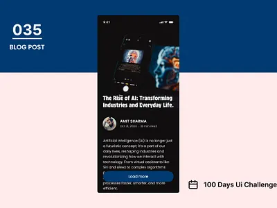 DAY-035 BLOG POST 100 days ui 100days 100daysofui 100daysofuichallenge appdesign blog blog interface blog post blog post interface blog ui daily ui challenge day35 design figma mobile app design ui ui design user exprience user interface ux