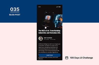 DAY-035 BLOG POST 100 days ui 100days 100daysofui 100daysofuichallenge appdesign blog blog interface blog post blog post interface blog ui daily ui challenge day35 design figma mobile app design ui ui design user exprience user interface ux