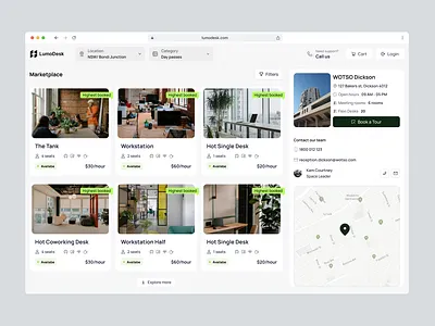 Marketplace - Workspace Platform B2B SaaS admin b2b component coworking dashboard design platform saas space ui ux web workspace