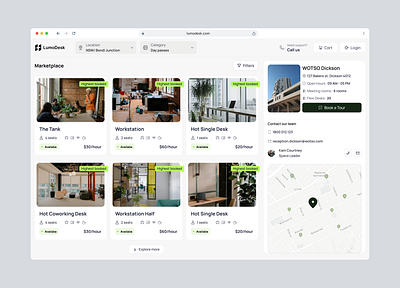 Marketplace - Workspace Platform B2B SaaS admin b2b component coworking dashboard design platform saas space ui ux web workspace