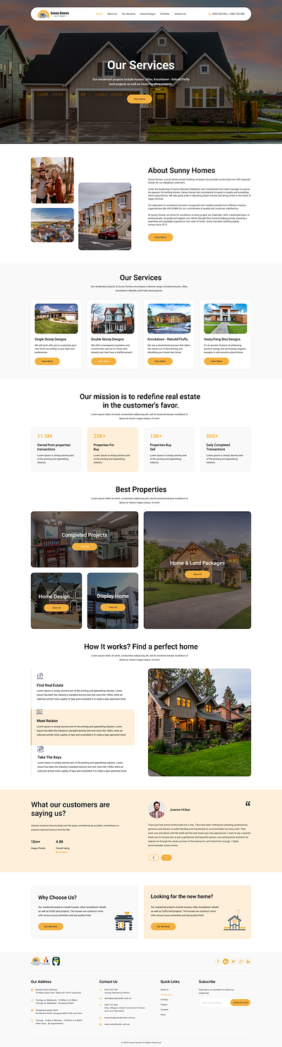 Sunnyhomes animation graphic design ui