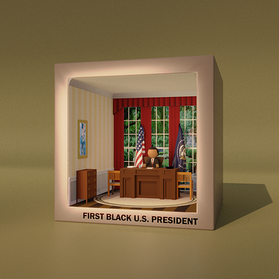 First Black U.S. President 3d 3d animation 3d art 3d illustration abstract art blender cgi character design cinema 4d concept art digital art environment design game art geometric art isometric low poly modeling motion graphics render stylized