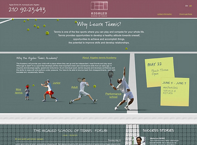 "Aigaleo tennis school", website, 2010 web design