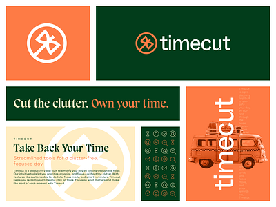 Timecut Visual Idetity ai app icon branding branding for startup fintech hourglass icon logo logodesign logodesigner mark minimal modern saas simple logo software startup brand identity symbol time