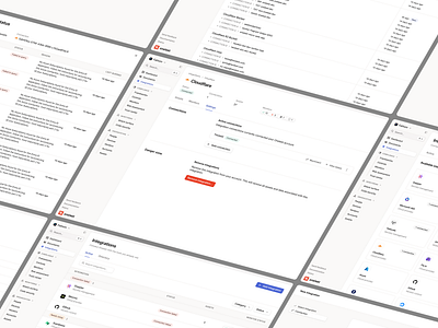 Integration Pages - Settings tab view compliance design figma form grid integrations minimal perspective product design saas security settings table ui ui design ux ui web