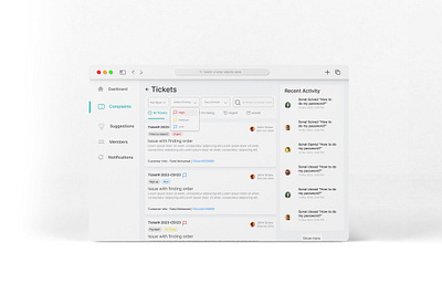 Ticketing System crm crmui dashboard ticketing system ui ux