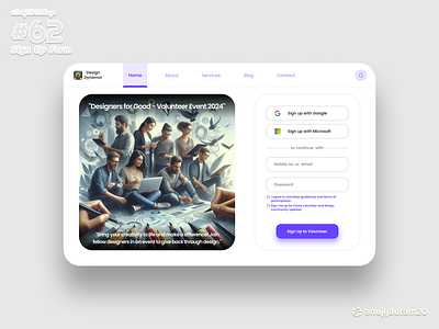 #DailyUI Challenge #062: Sign Up Form 062 62 app creativity dailyui dailyui challenge design graphic design illustration interactive landing page logo sign up form ui ui design uiux usablity ux ux design web page