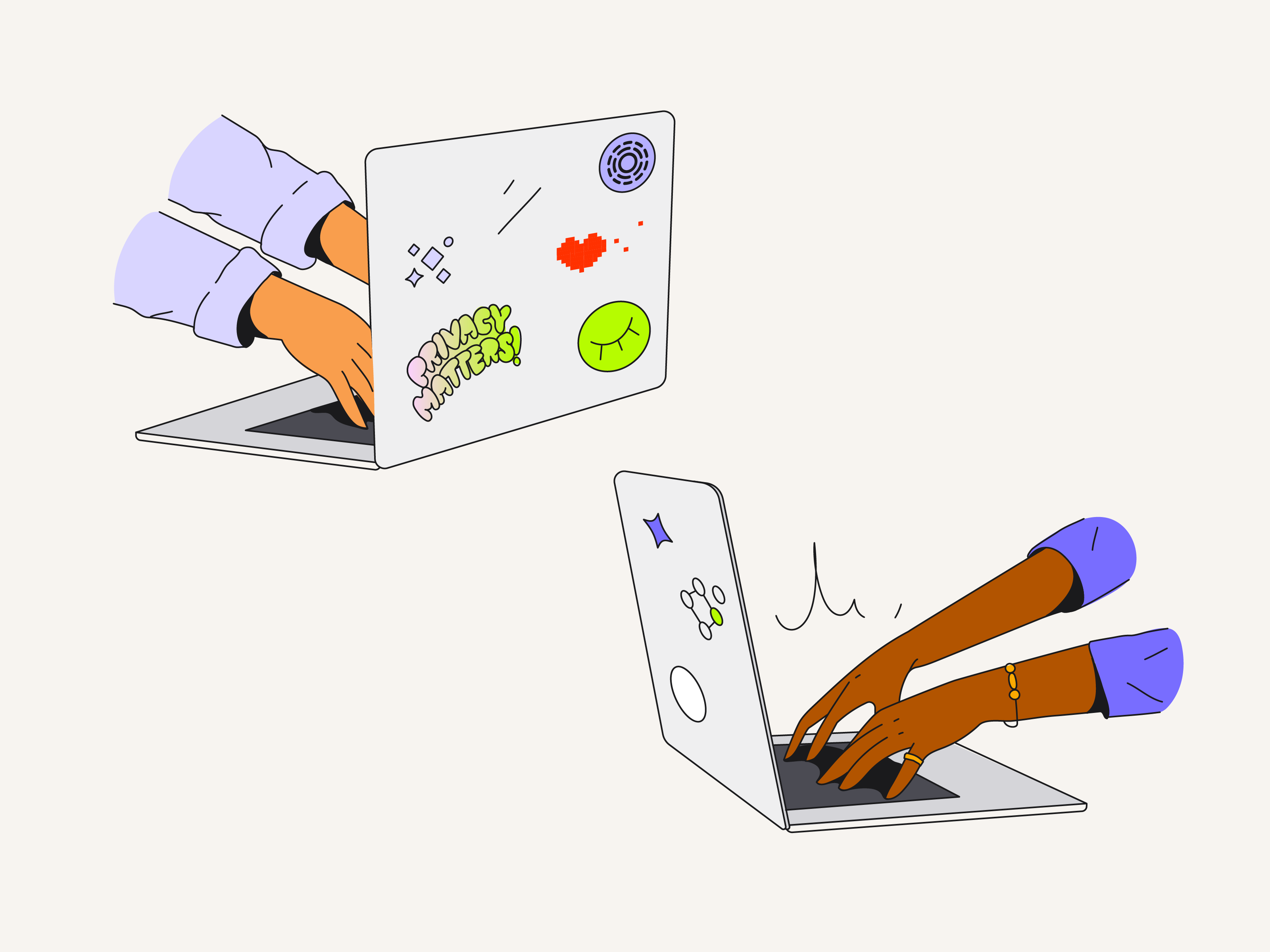 Example of 4 Spot Illustrations / Color / Gradients